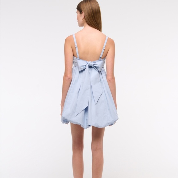 new w tags! abercrombie and fitch baby blue bubble hem ribbon dress - Picture 5 of 6